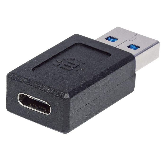 ADAPTADOR MANHATTAN USB-A A USB-C SÚPER VELOCIDAD COLOR NEGRO