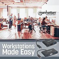 CONVERTIDOR MANHATTAN DOCKING USB-C A VGA SUPERSPEED MULTIPUERTOS COLOR NEGRO