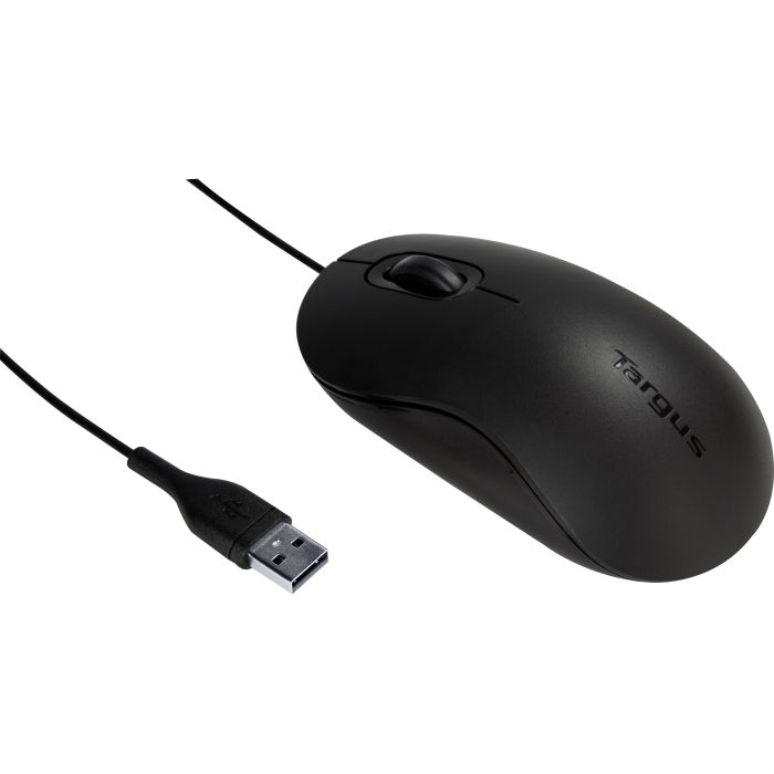 MOUSE TARGUS ÓPTICO ALÁMBRICO FULL SIZE USB 3 BOTONES COLOR NEGRO