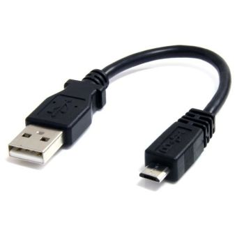 CABLE 15CM ADAPTADOR CARGADOR MICROUSB B MACHO A USB A MACHO .