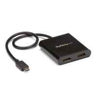 STARTECH.COM ADAPTADOR USB A HDMI DOBLE - HUB MST USB TIPO C - DIVISOR MULTIPLICADOR HDMI DOBLE 4K 30HZ - HDR - CON CABL