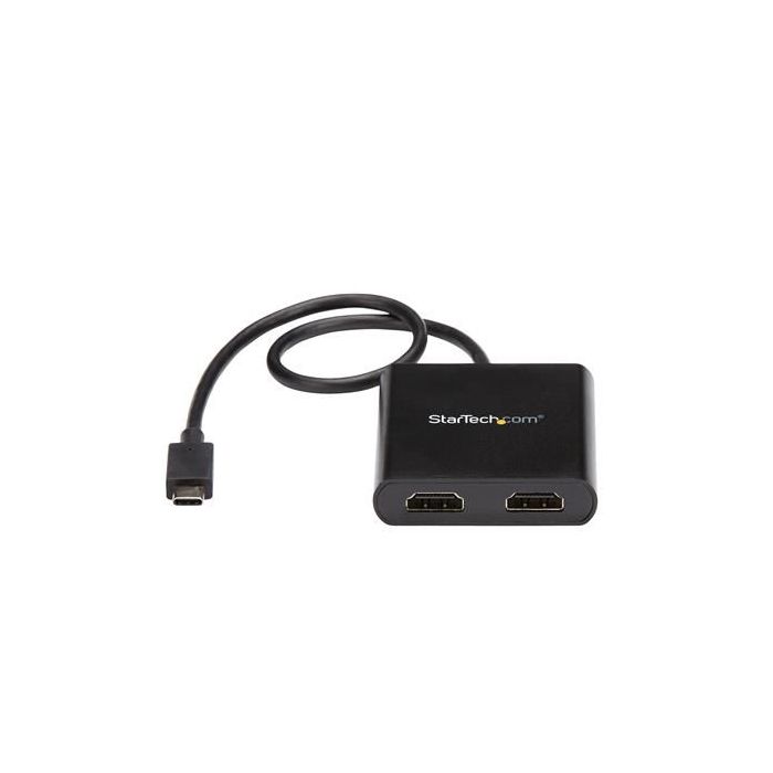 STARTECH.COM ADAPTADOR USB A HDMI DOBLE - HUB MST USB TIPO C - DIVISOR MULTIPLICADOR HDMI DOBLE 4K 30HZ - HDR - CON CABL