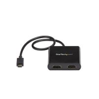 STARTECH.COM ADAPTADOR USB A HDMI DOBLE - HUB MST USB TIPO C - DIVISOR MULTIPLICADOR HDMI DOBLE 4K 30HZ - HDR - CON CABL