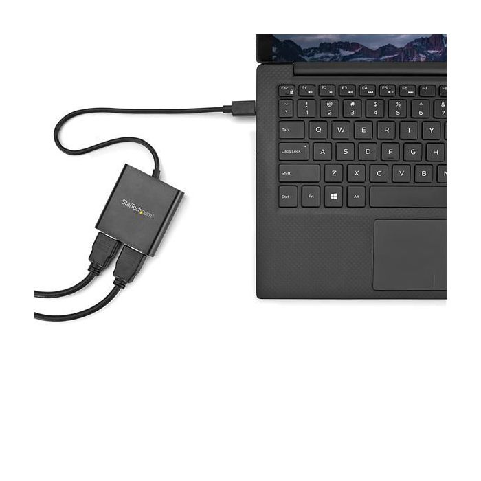 STARTECH.COM ADAPTADOR USB A HDMI DOBLE - HUB MST USB TIPO C - DIVISOR MULTIPLICADOR HDMI DOBLE 4K 30HZ - HDR - CON CABL