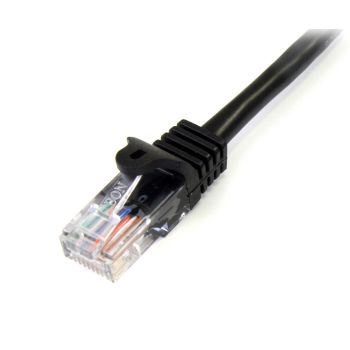 STARTECH.COM CABLE DE 1M NEGRO DE RED FAST ETHERNET CAT5E RJ45 SIN ENGANCHE - CABLE PATCH SNAGLESS 2