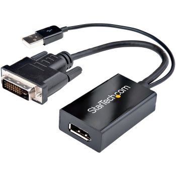 STARTECH.COM ADAPTADOR DVI A DISPLAYPORT ALIMENTADO POR USB - CONVERSOR DVI A DISPLAYPORT - CONVERTIDOR DVI-D A DP - 192