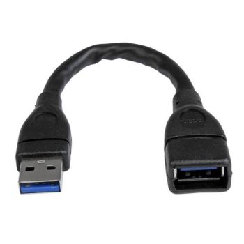 STARTECH.COM CABLE DE 15CM EXTENSOR USB 3.0 - ALARGADOR USB 3.0 SUPERSPEED NEGRO