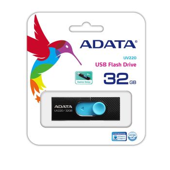 MEMORIA FLASH ADATA UV220 32GB USB 2.0 NEGROAZUL (AUV220-32G-RBKBL)  2