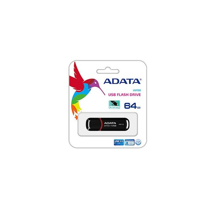 ADATA 64GB DASHDRIVE UV150 UNIDAD FLASH USB USB TIPO A 3.2 GEN 1 (3.1 GEN 1) NEGRO