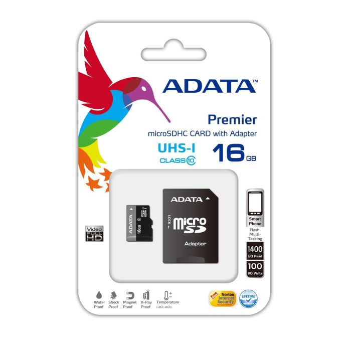 MEMORIA ADATA MICRO SDHC UHS-I 16GB CLASE 10 C  ADAPTADOR 