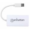 HUB MANHATTAN DE 3 PUERTOS USB 3.0 CON ADAPTADOR GIGABIT ETHERNET. UN PUERTO 10 100 1000 MBPS
