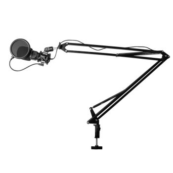 BRAZO PARA MICRÓFONO GAME FACTOR MAG500 AJUSTABLE COLOR NEGRO