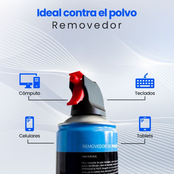 AIRE COMPRIMIDO VORAGO CLN-100 REMOVEDOR DE POLVO NO FLAMABLE 440ML