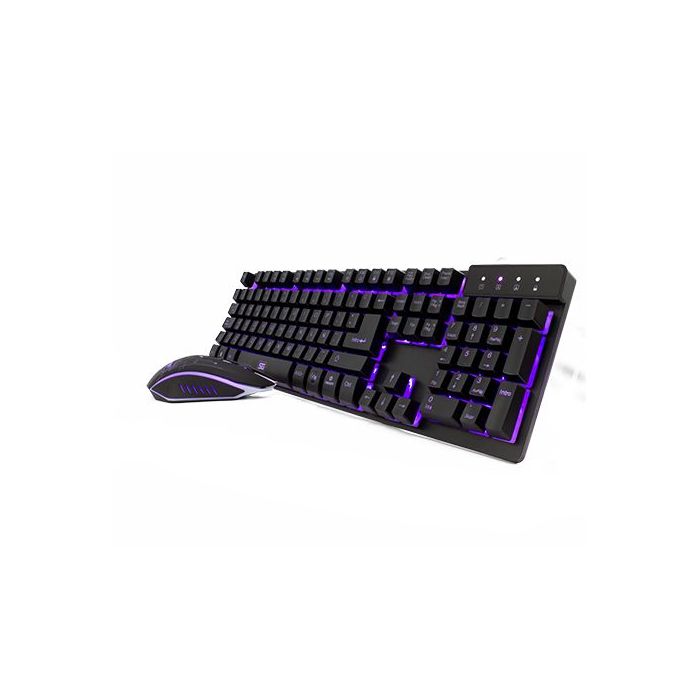 KIT TECLADO Y MOUSE VORAGO START THE GAME RETROILUMINADO USB