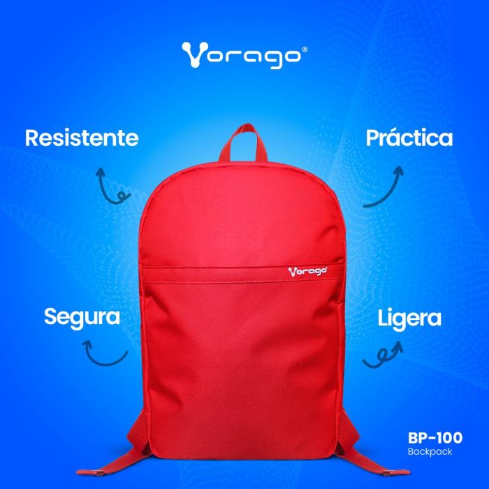 MOCHILA VORAGO BP-100 15.6 LIGERA COLOR ROJO