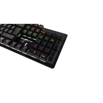 TECLADO MECÁNICO GAME FACTOR KBG400 RETROILUMINADO SWITCH AZUL USB ROSA 2