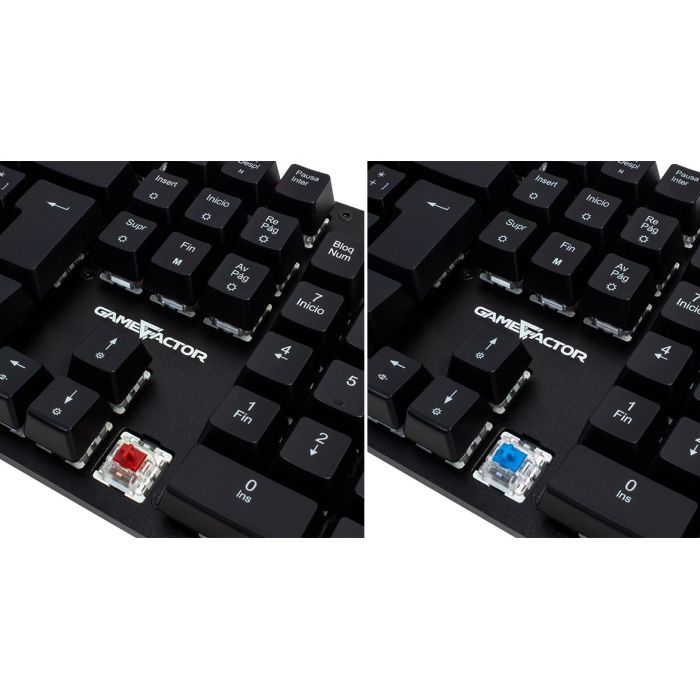 TECLADO MECÁNICO GAME FACTOR KBG400 RETROILUMINADO SWITCH AZUL USB ROSA