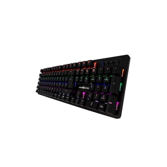 TECLADO MECÁNICO GAME FACTOR KBG400 RETROILUMINADO SWITCH AZUL USB ROSA