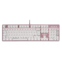 TECLADO MECÁNICO GAME FACTOR KBG400 RETROILUMINADO SWITCH ROJO USB ROSA