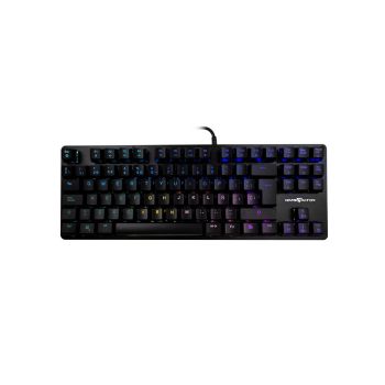 TECLADO MECÁNICO GAME FACTOR KBG500-BL RGB TENKEYLESS USB SWITCH AZUL COLOR NEGRO