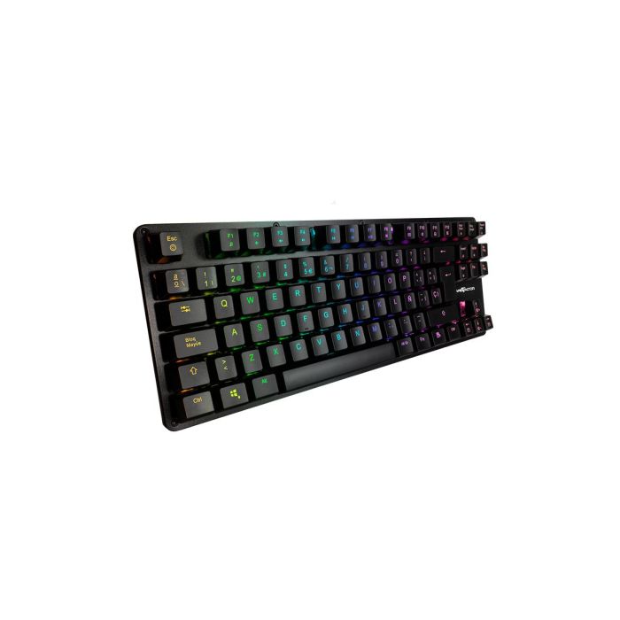 TECLADO MECÁNICO GAME FACTOR KBG500-RD RGB TENKEYLESS USB SWITCH ROJO COLOR NEGRO