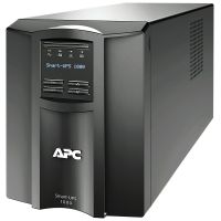 UPS APC 1000VA700WA PANTALLA LCD 120V CONEXIÓN INTELIGENTE TORRE DE ONDA SINUSOIDAL PURA 8 CONTACTOS COLOR NEGRO