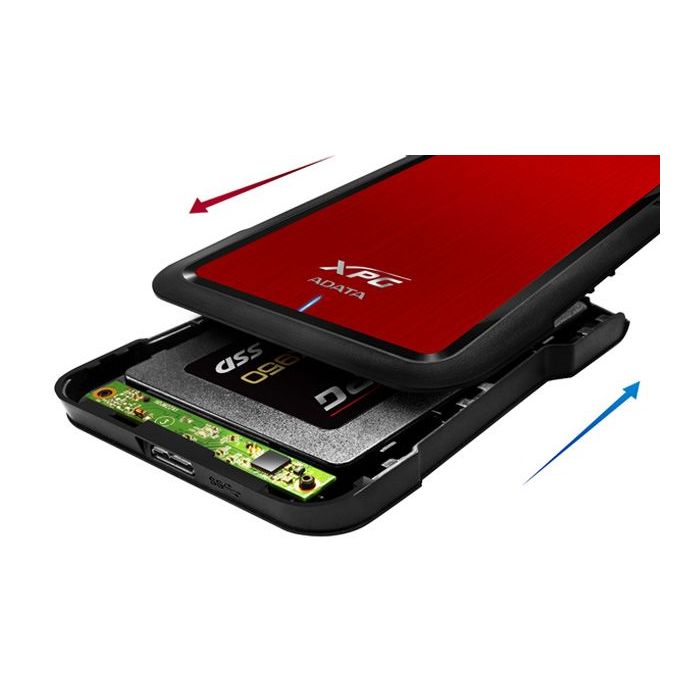 ADATA EX500 CARCASA DE DISCO DUROSSD NEGRO, ROJO 2.5
