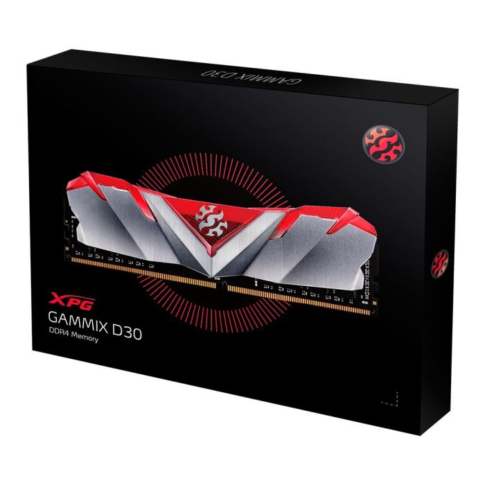 MEMORIA XPG GAMMIX D30 UDIMM DDR4 16GB PC4-25600 3200MHZ CL16 1.35V CON DISIPADOR PC GAMER COLOR ROJO (AX4U320016G16A-S