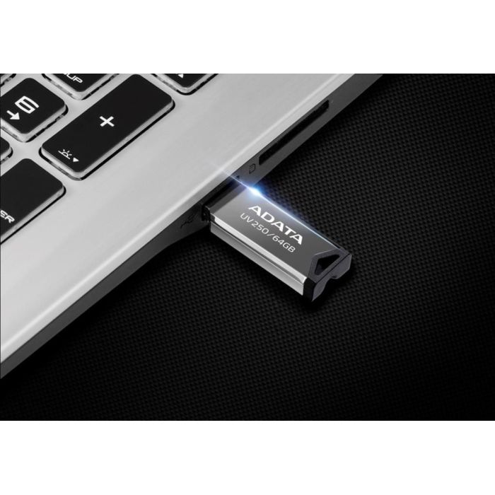 MEMORIA FLASH ADATA UV250 32GB USB 2.0 PLATA (AUV250-32G-RBK)