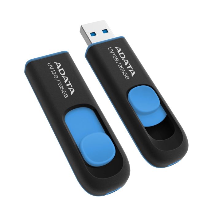 MEMORIA USB ADATA AUV128-256G-RBE, NEGRO  AZUL, 256 GB, USB 3.2 GEN1 