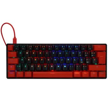 TECLADO MECÁNICO GAME FACTOR KBG560 RGB TECLAS EXTRAS RED INTERCAMBIABLES RED SWITCH USB COLOR ROJO 2