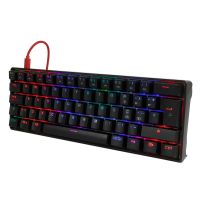 TECLADO MECÁNICO GAME FACTOR KBG560 RGB TECLAS EXTRAS RED INTERCAMBIABLES RED SWITCH USB COLOR ROJO