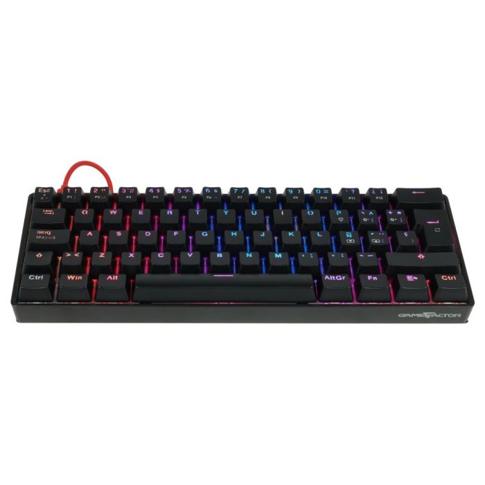 TECLADO MECÁNICO GAME FACTOR KBG560 RGB TECLAS EXTRAS RED INTERCAMBIABLES RED SWITCH USB COLOR ROJO