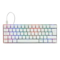 TECLADO MECÁNICO GAME FACTOR KBG560 RGB TECLAS EXTRAS PINK RED INTERCAMBIABLES RED SWITCH USB COLOR BLANCO