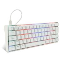 TECLADO MECÁNICO GAME FACTOR KBG560 RGB TECLAS EXTRAS PINK RED INTERCAMBIABLES RED SWITCH USB COLOR BLANCO