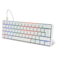 TECLADO MECÁNICO GAME FACTOR KBG560 RGB TECLAS EXTRAS PINK RED INTERCAMBIABLES RED SWITCH USB COLOR BLANCO