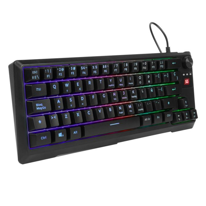TECLADO VORAGO START THE GAME KB-506 MULTIMEDIA TKL FACTOR 65% RGB ALÁMBRICO ANTI-GHOSTING USB COLOR NEGRO