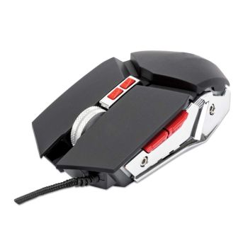 MOUSE MANHATTAN GAMING ÓPTICO LED 3200 DPI 7 BOTONES COLOR NEGRO-PLATA