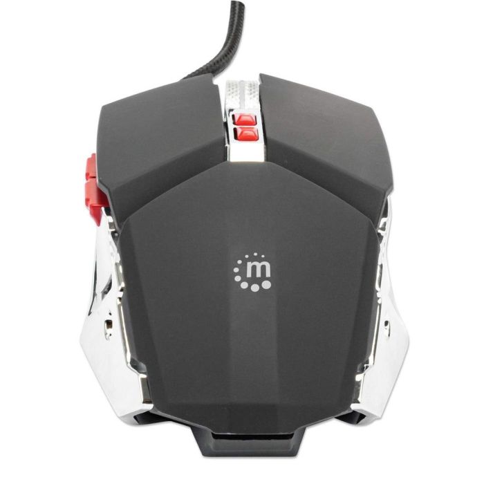 MOUSE MANHATTAN GAMING ÓPTICO LED 3200 DPI 7 BOTONES COLOR NEGRO-PLATA