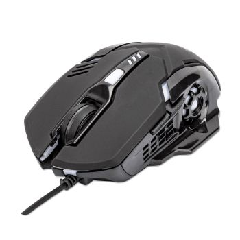 MOUSE MANHATTAN GAMING ÓPTICO LED 6 BOTONES COLOR NEGRO