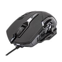 MOUSE MANHATTAN GAMING ÓPTICO LED 6 BOTONES COLOR NEGRO