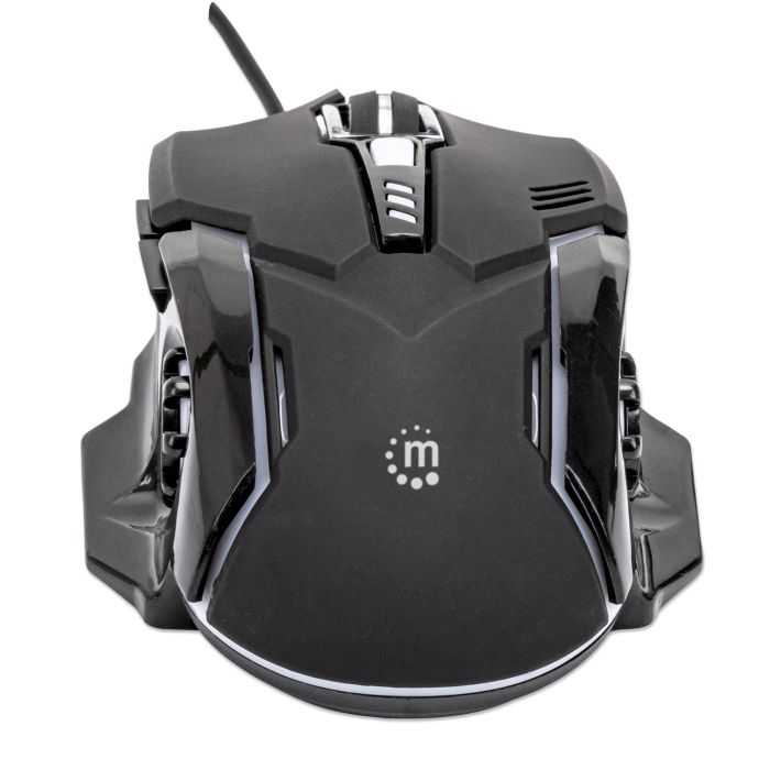 MOUSE MANHATTAN GAMING ÓPTICO LED 6 BOTONES COLOR NEGRO