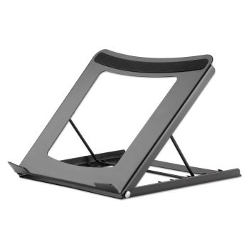 SOPORTE MANHATTAN AJUSTABLE PARA LAPTOPTABLET 10 A 15.6 PLEGABLE 5 POSICIONES HASTA 5 KG COLOR NEGRO