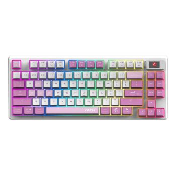 TECLADO MSI (FORGE GK600 TKL W VIOLET US) MECANICO INALAMBRICO,RGB, VIOLETA, COMPACTO 65