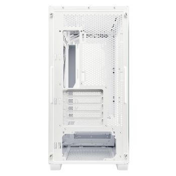 GABINETE ASUS (A21 ASUS CASEWHT) BLANCO, VIDRIO TEMPLADO Y MALLA,SOPORTA BTF, MT, SFUENTE 2