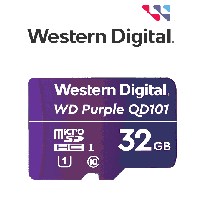 WESTERN WDD032G1P0C- MEMORIA DE 32GB MICRO SDHC LINEA PURPLE CLASE 10 U1 LECTURA 50MB ESCRITURA 40MB ESPECIALIZADA PARA 