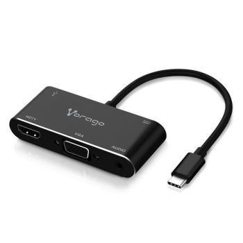 ADAPTADOR VORAGO ADP-350 5 EN 1 USB TIPO C A HDMIVGAUSB