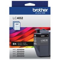CARTUCHO BROTHER LC402BK NEGRO, RENDIMIENTO 550 PAGINAS
