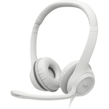 AUDIFONO LOGITECH CON MICROFONO TIPO DIADEMA H390 COLOR BLANCO ALAMBRICOS CON CONECTOR USB CONTROL DE AUDIO INTEGRADO EN
