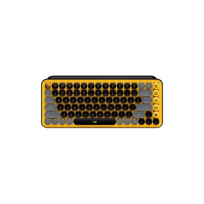 TECLADO LOGITECH POP KEYS INALÁMBRICO CON FUNCIÓN EMOJIS PERSONALIZABLES BLAST COLOR AMARILLO-NEGRO
